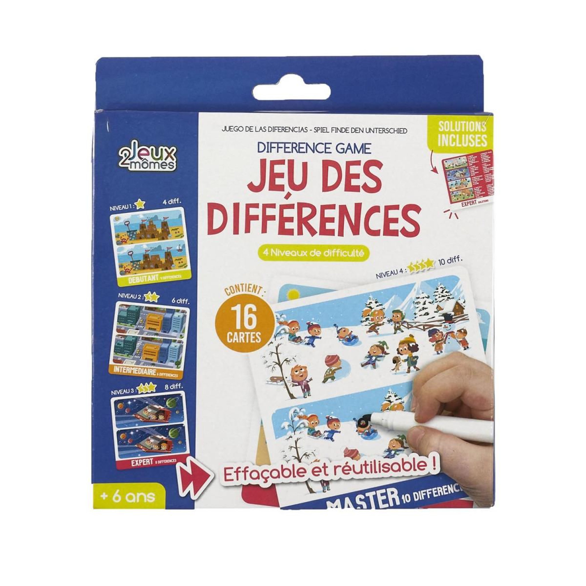 Voir la diapositive 6 : Jeux 2 momes Jeu de cartes  différences  15cm multicolore