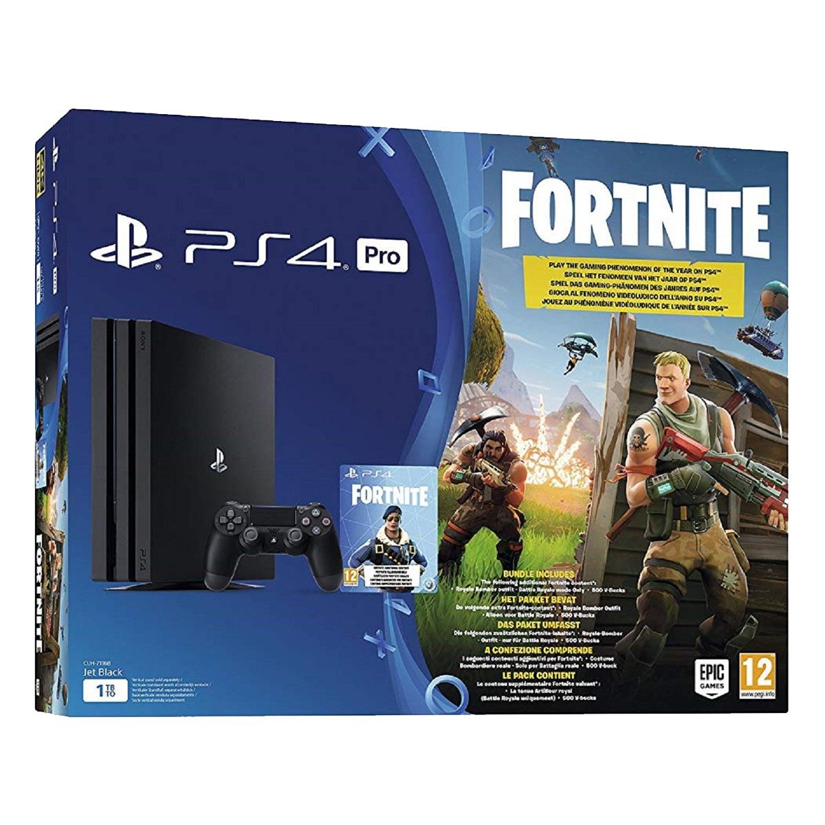 SONY Console PS4 pro black 1To + Fortnite