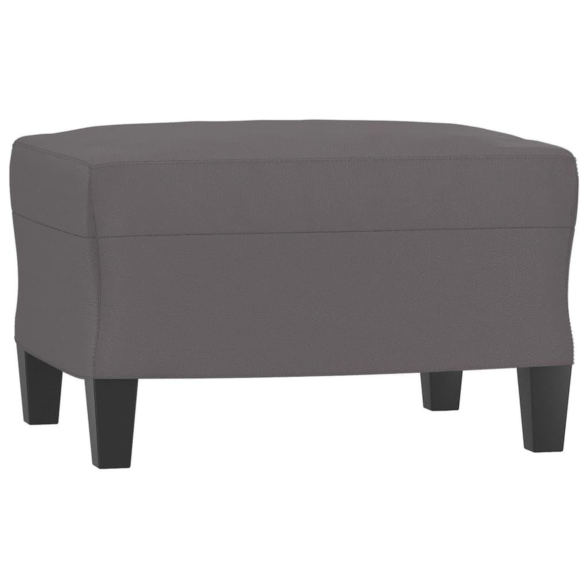 Voir la diapositive 5 : VIDAXL Canape a 3 places avec repose-pieds Gris 180 cm Similicuir