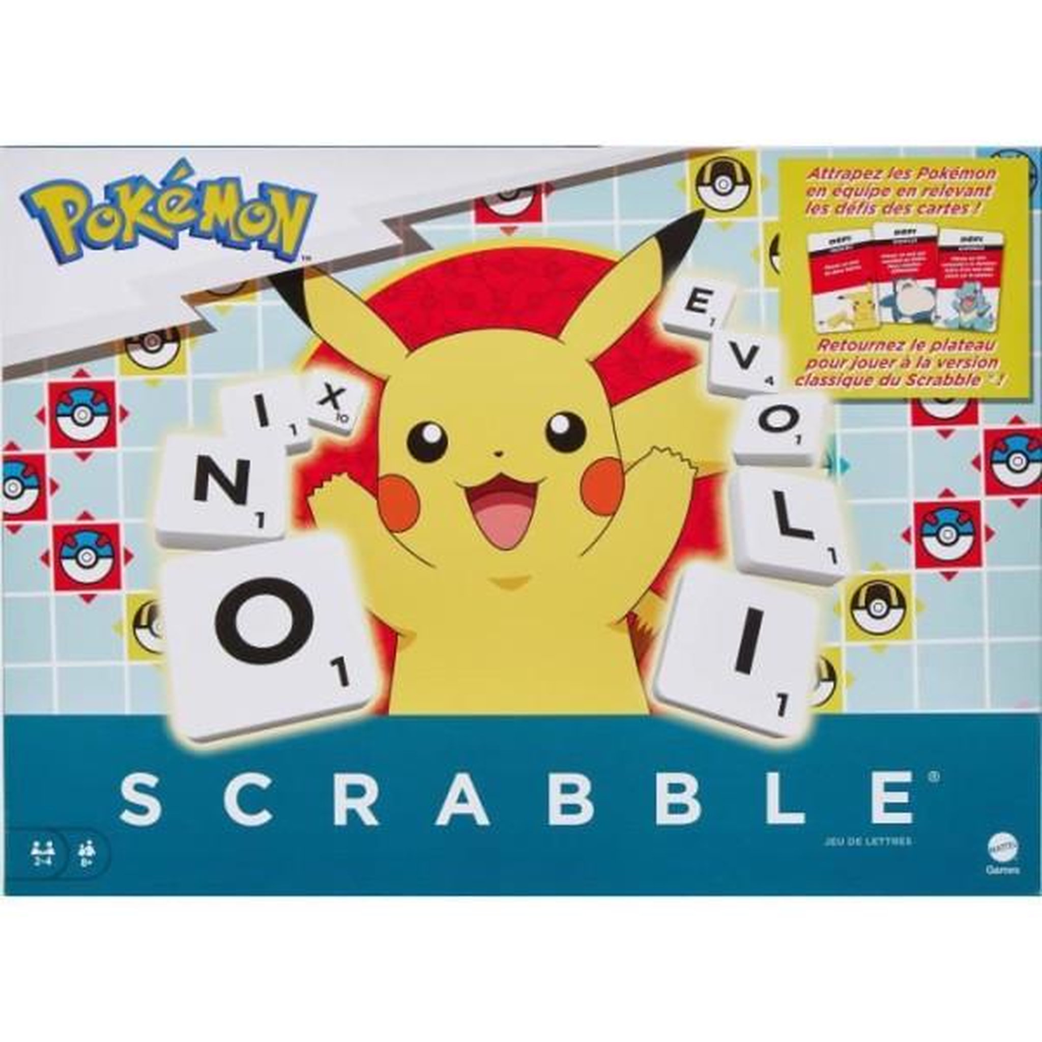 SCRABBLE Scrabble pokémon-jeu de société familial avec 2 modes de jeu hxt27