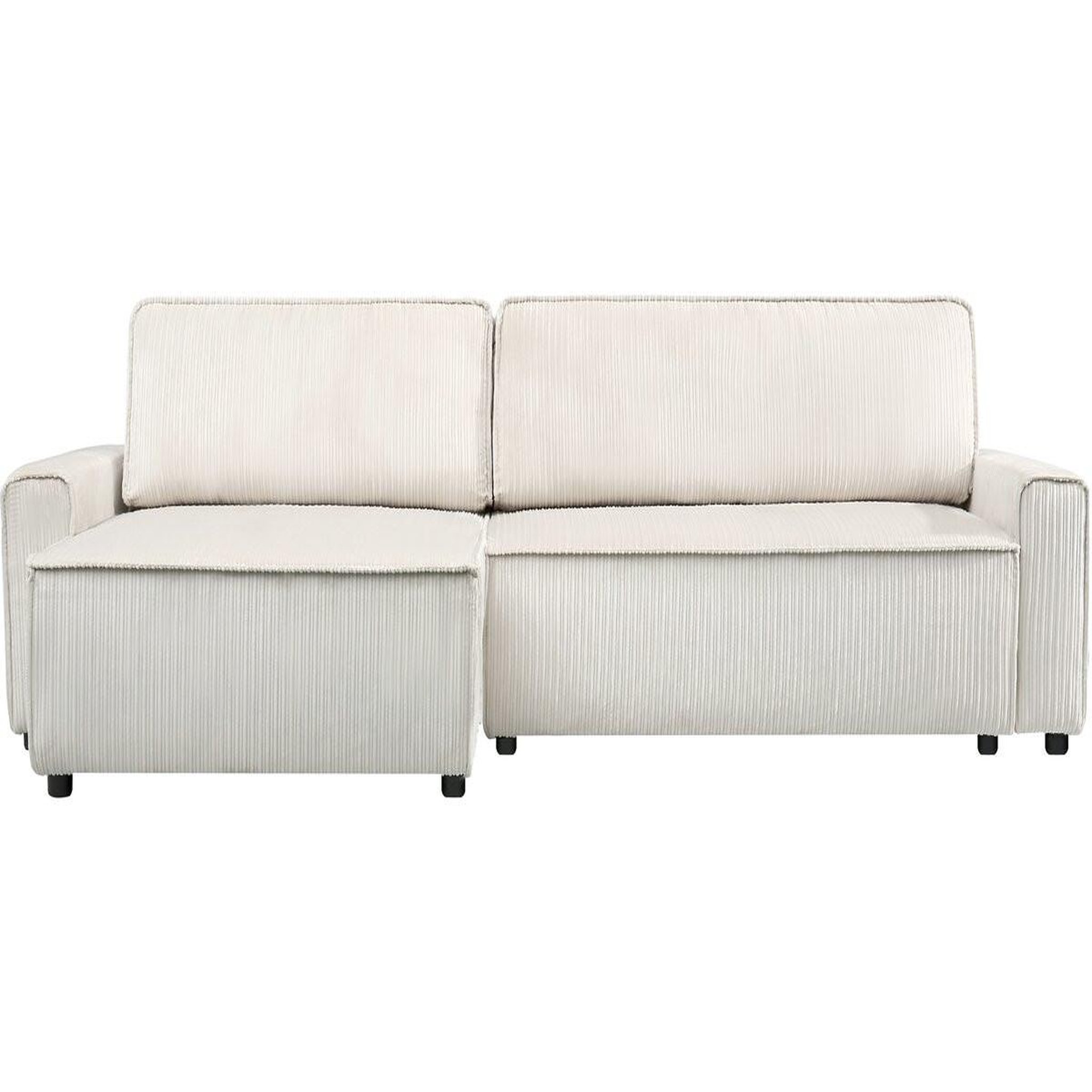 Habitat et Jardin Canapé d'angle convertible et reversible en velours côtelé  montaigne  - 3 places  - beige