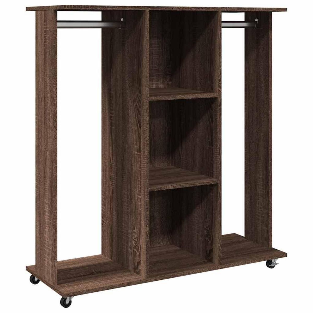 VIDAXL Garde-robe avec roues chene marron 102x38x110cm bois ingenierie