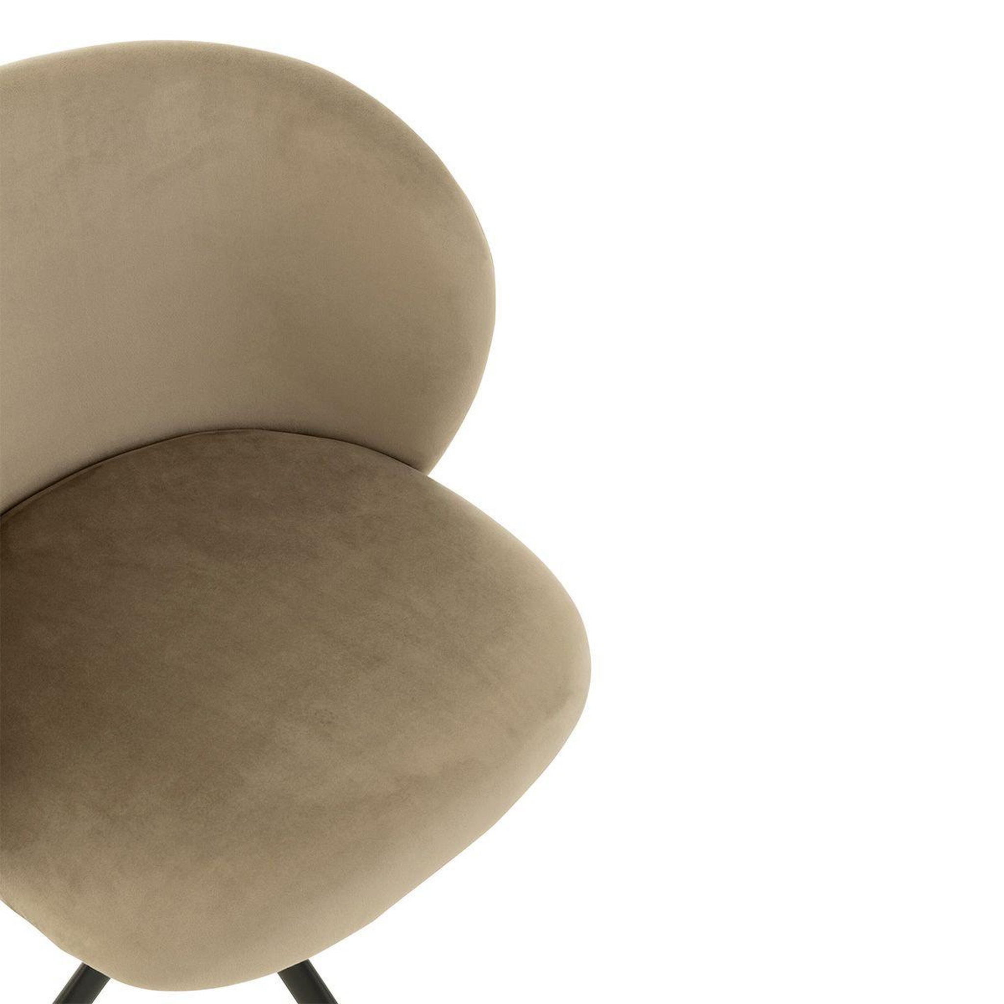 Voir la diapositive 6 : J-LINE Chaise pivotante en velours  gena  78-83cm gris foncé