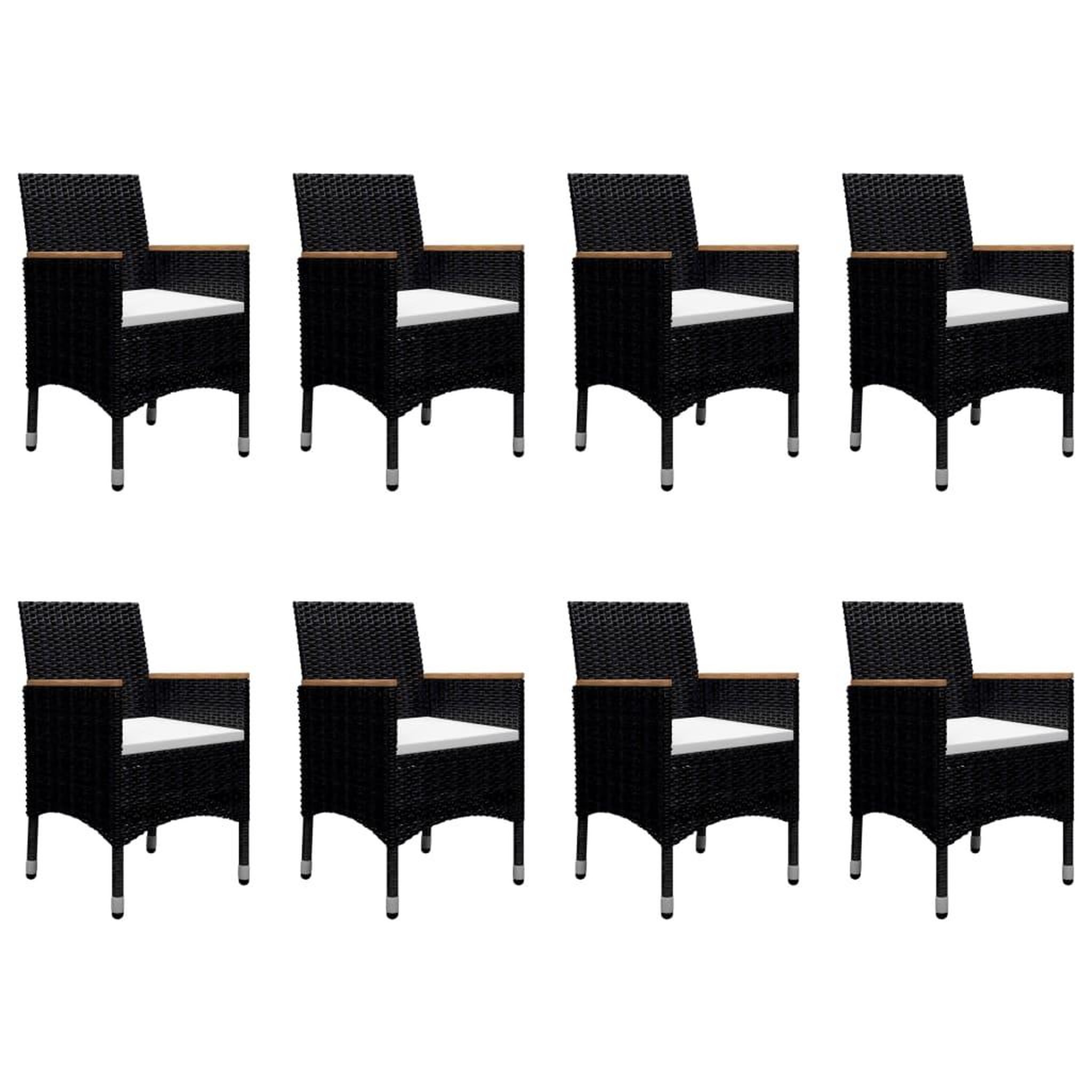 Voir la diapositive 5 : VIDAXL Ensemble a manger de jardin 9 pcs Noir
