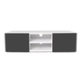 Voir la diapositive 3 : ID MARKET Meuble TV 113 cm ELI blanc portes gris anthracite