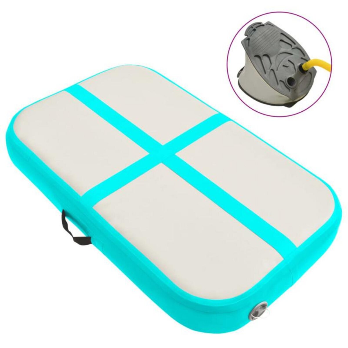 VIDAXL Tapis gonflable de gymnastique avec pompe 60x100x10 cm PVC Vert