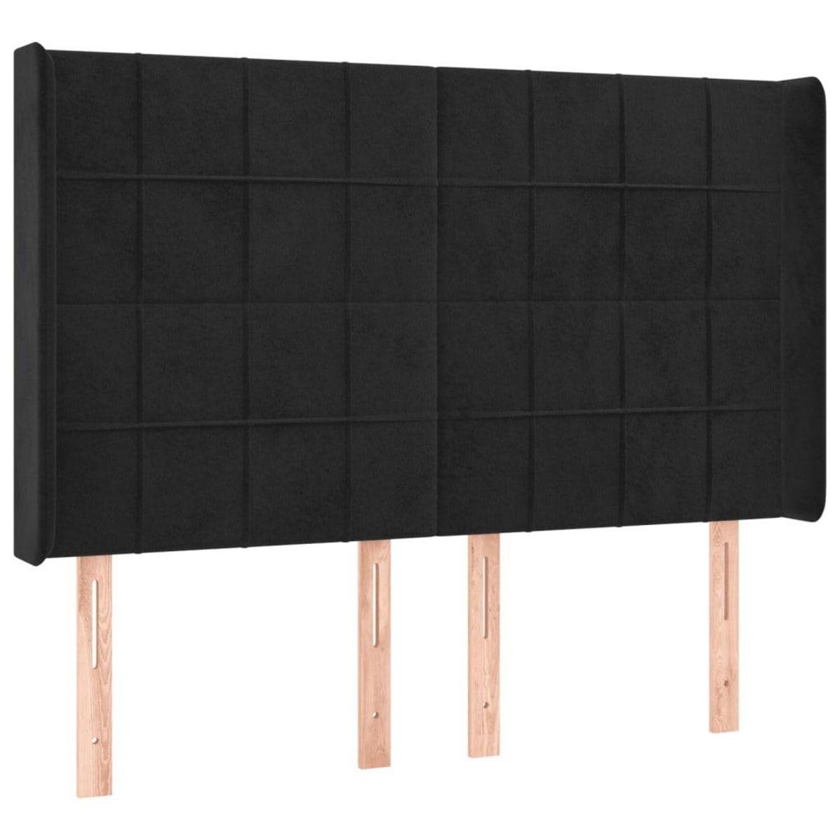 VIDAXL Tete de lit a LED Noir 147x16x118/128 cm Velours