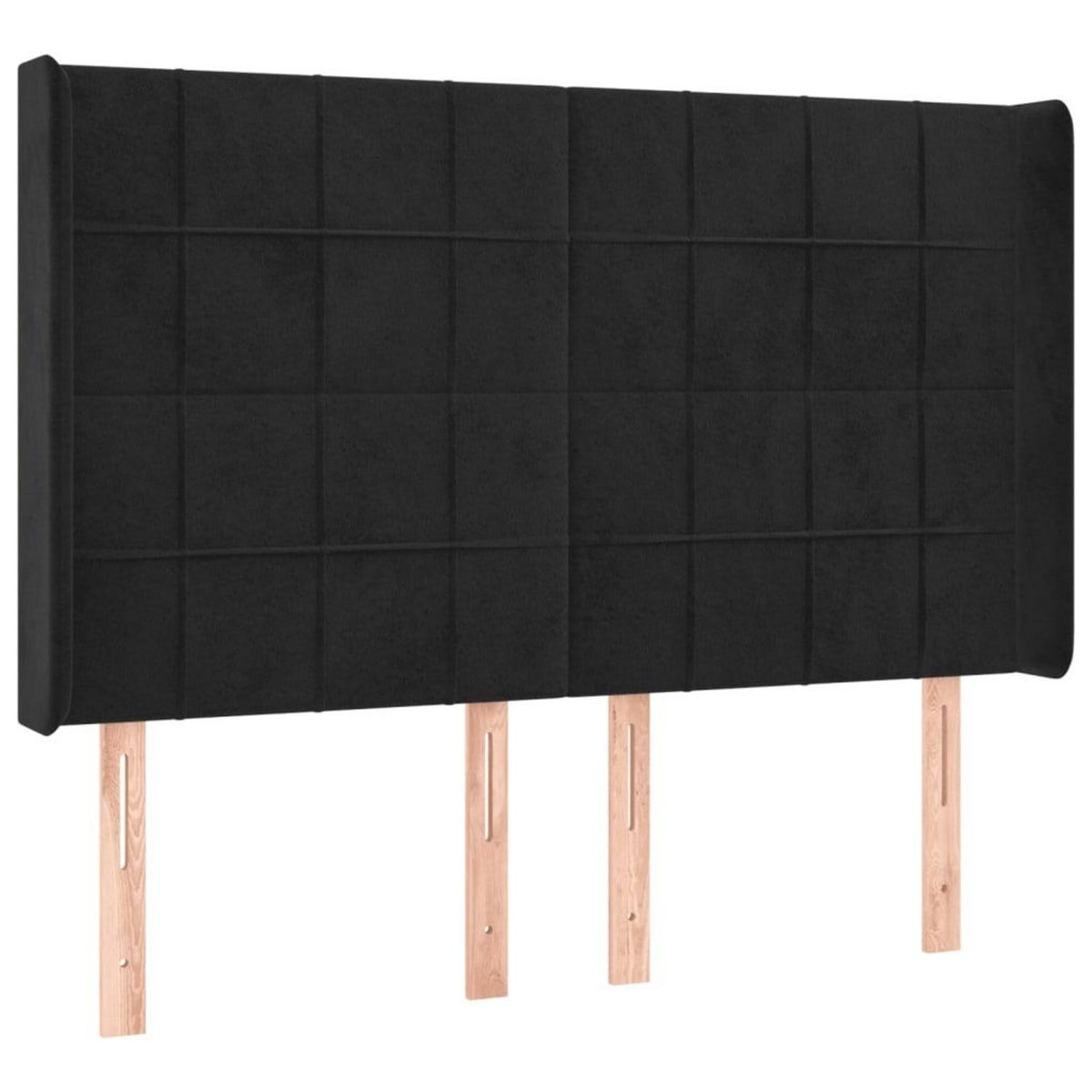 VIDAXL Tete de lit a LED Noir 147x16x118/128 cm Velours