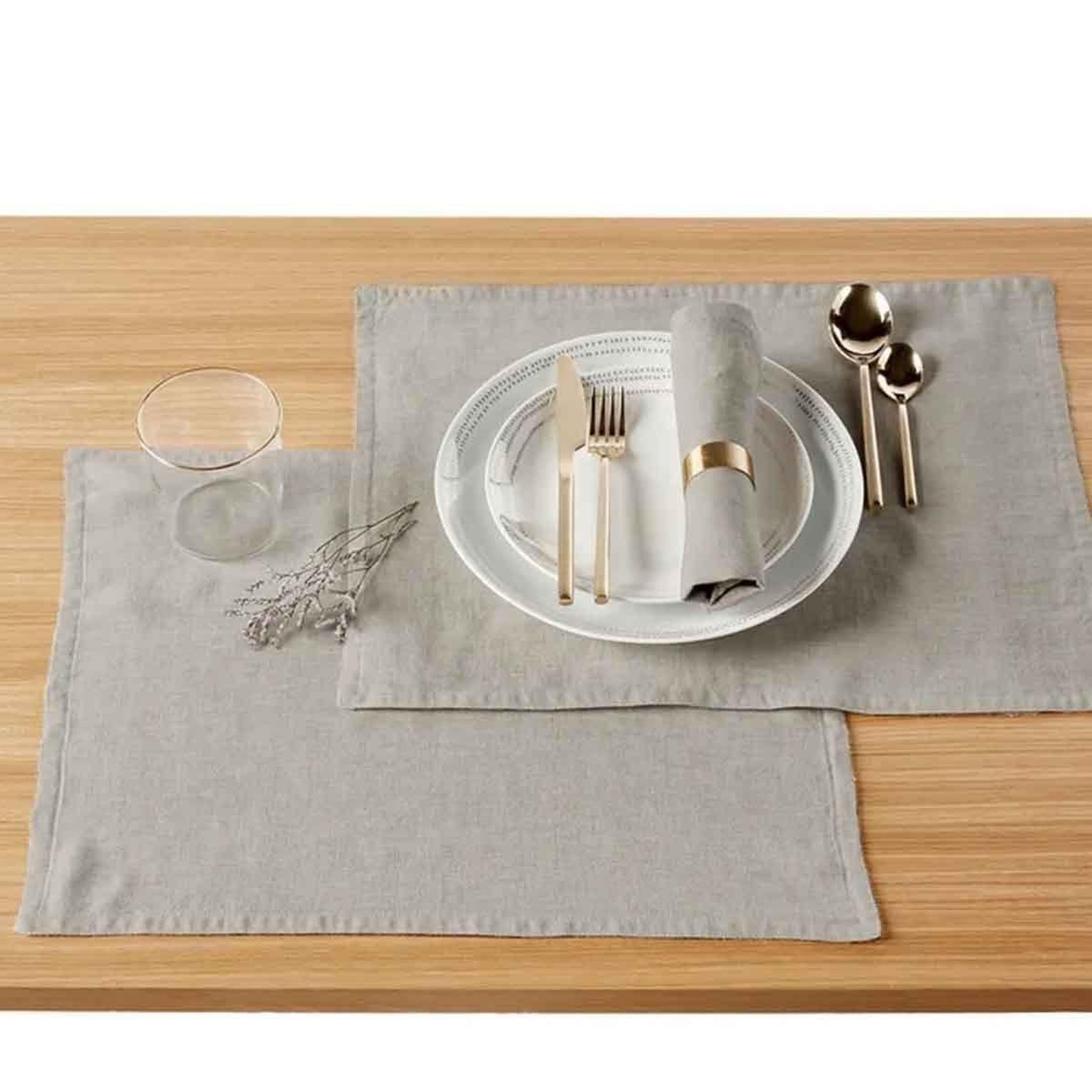 Voir la diapositive 3 : The Home Deco Factory Set de table déco  lunabel  33x45cm beige
