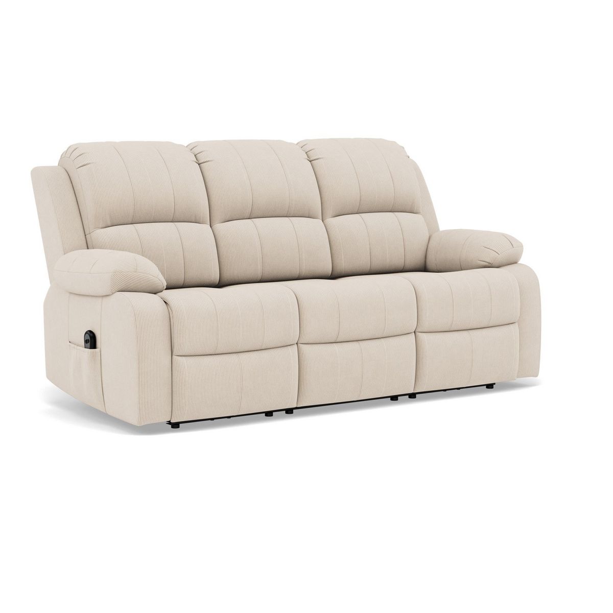 BEST MOBILIER Armand - canapé 3 places relax électrique en velours côtelé