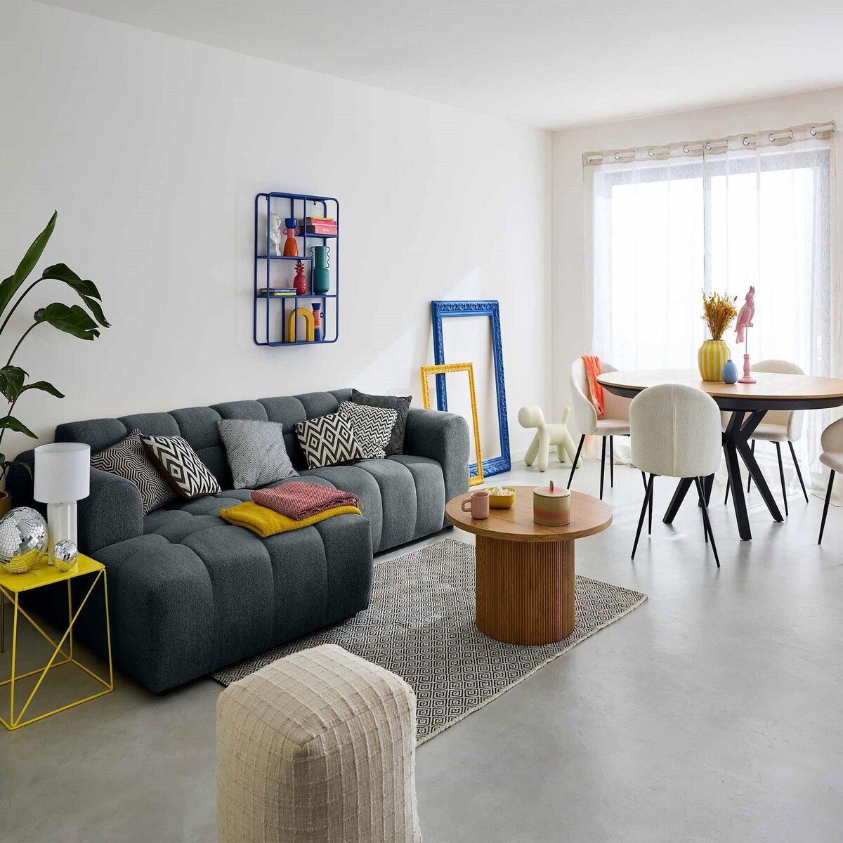 LISA DESIGN Ray - canapé d'angle gauche - 4 places - en tissu texturé