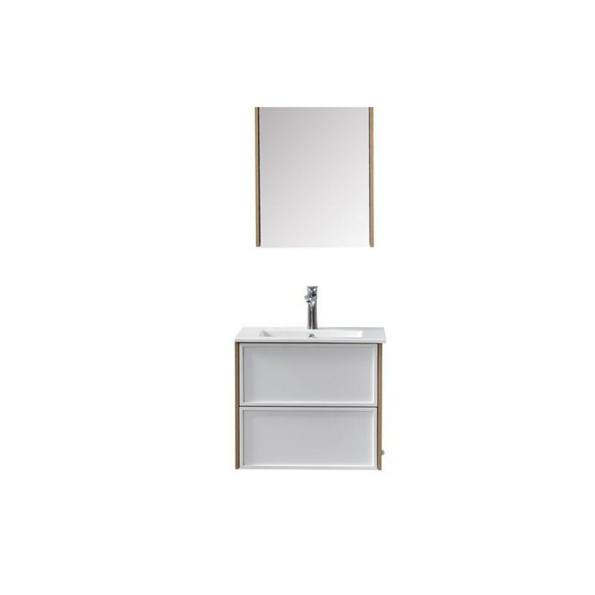 WILSA Ensemble de salle de bain blanc et bois 60 cm