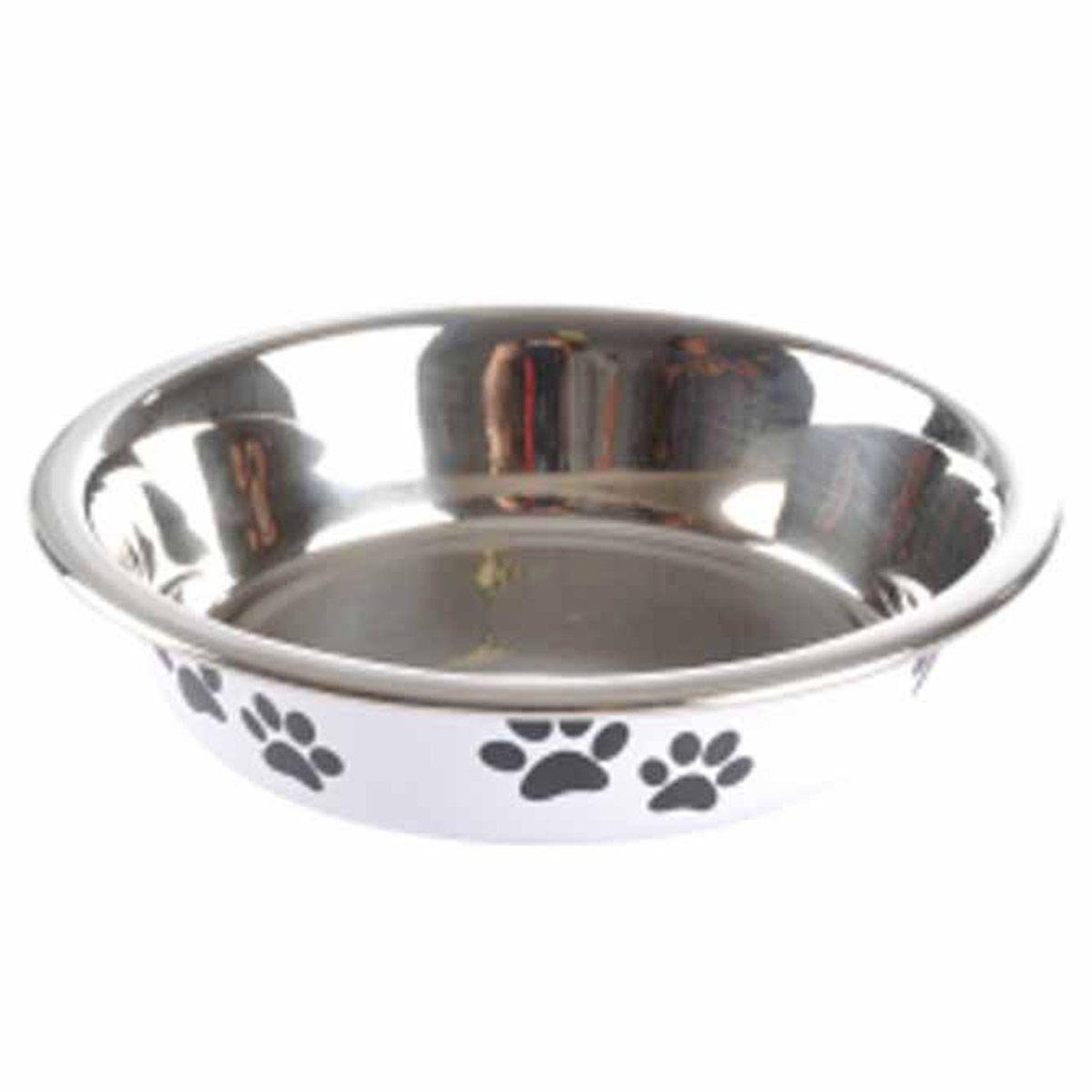 HOMEA Gamelle pour chien & chat  motifs pattes  12cm blanc