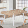 Voir la diapositive 4 : ID MARKET Table à manger extensible rectangle AUSTRIA 6-10 personnes bois pied épingle blanc 160-200 cm