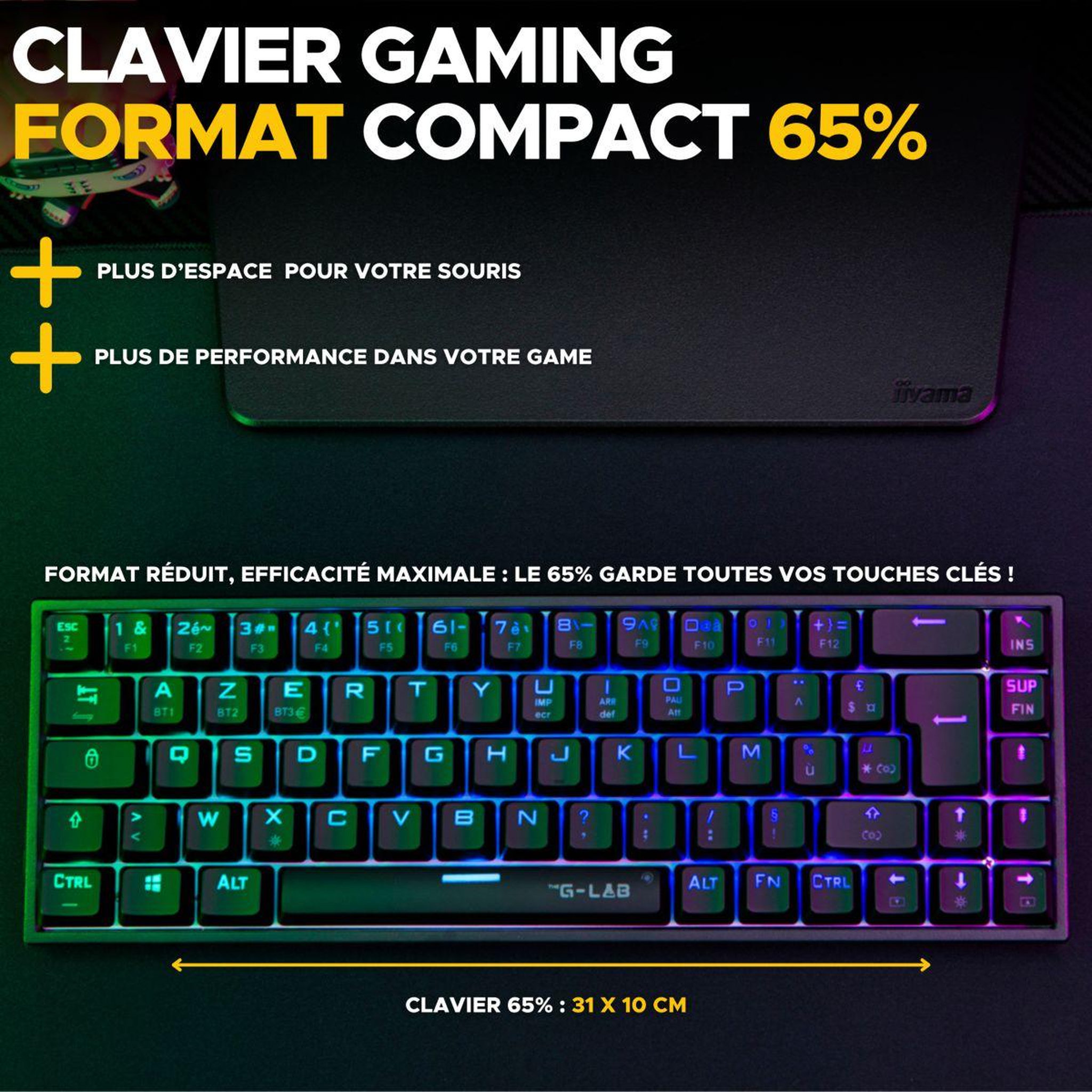 Voir la diapositive 2 : THE G-LAB Clavier gamer KEYZ titanium