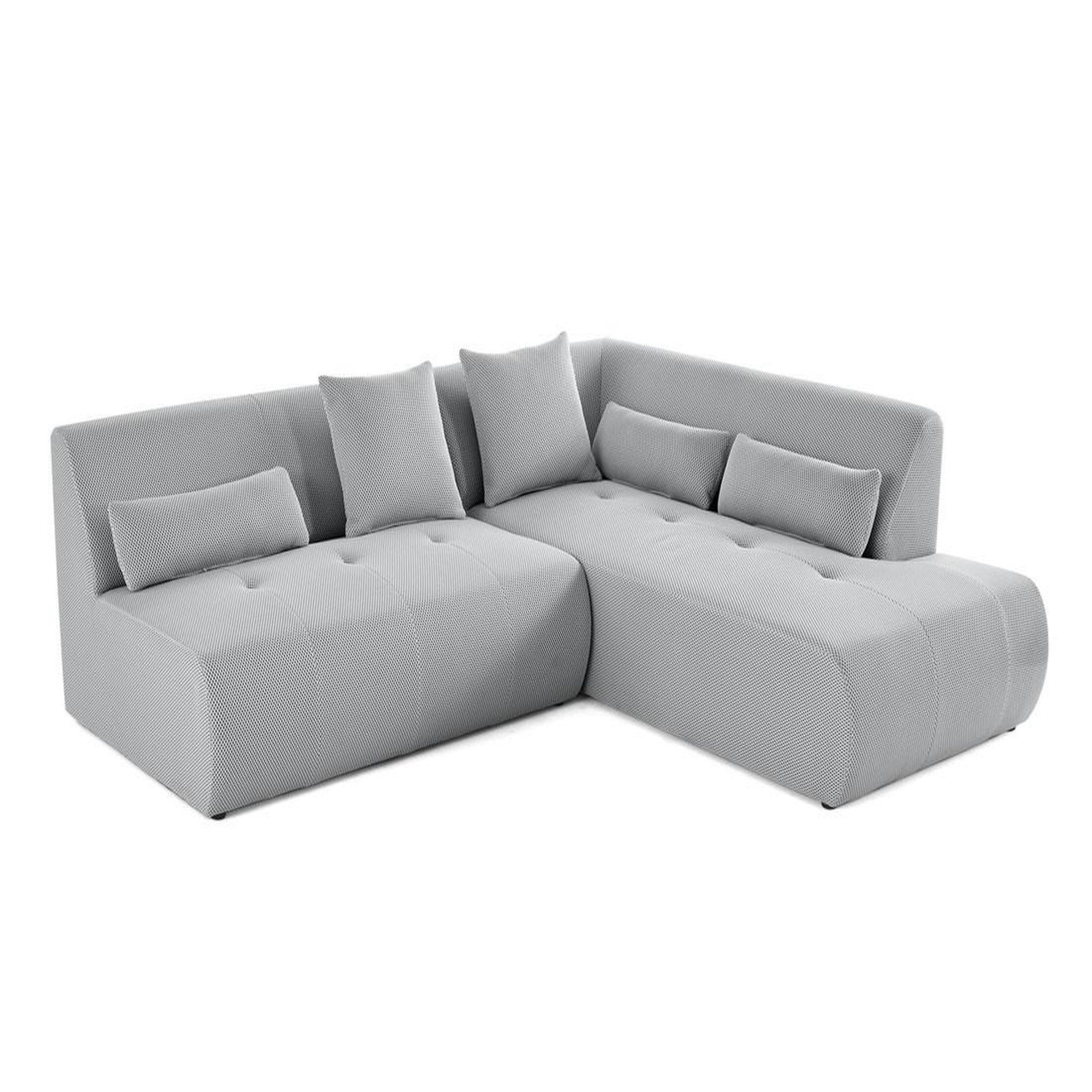 Voir la diapositive 2 : LISA DESIGN Onyx - canapé modulable d'angle droit 5 places - en tissu mailles 3d