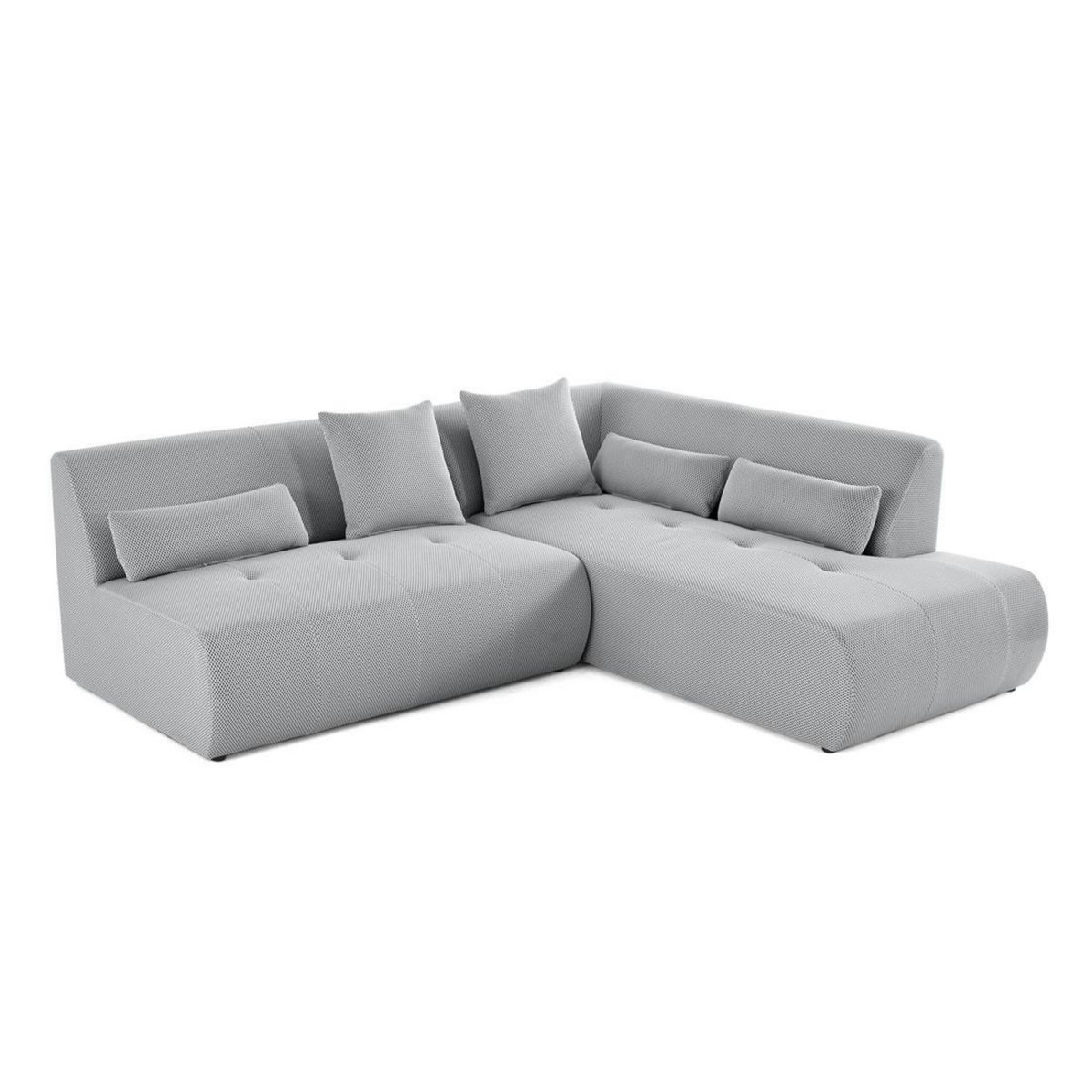 LISA DESIGN Onyx - canapé modulable d'angle droit 5 places - en tissu mailles 3d