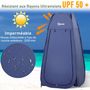 Voir la diapositive 5 : OUTSUNNY Tente de douche pliable pop-up automatique instantanée cabinet de changement camping polyester bleu marine