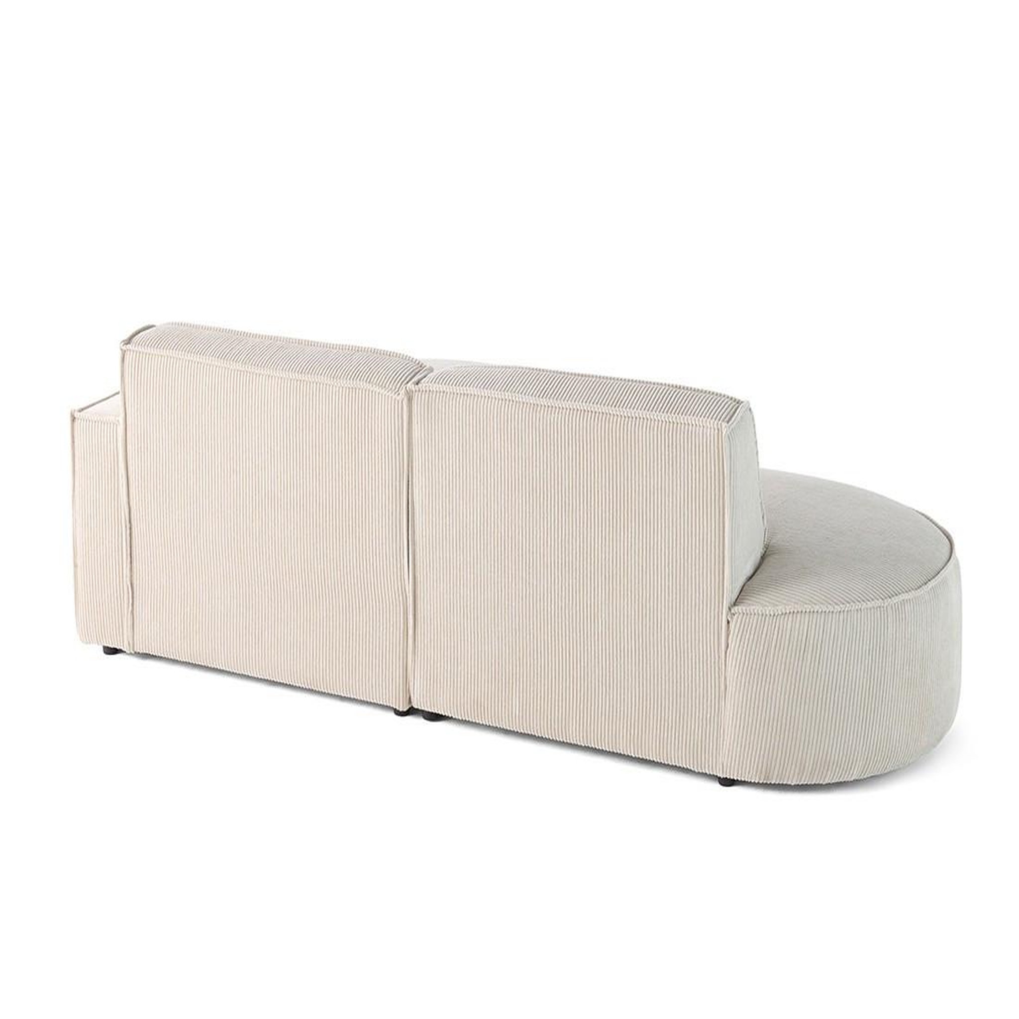 Voir la diapositive 6 : LISA DESIGN Spiaggia - canapé d'angle droit - forme arrondie - 4 places - en velours côtelé