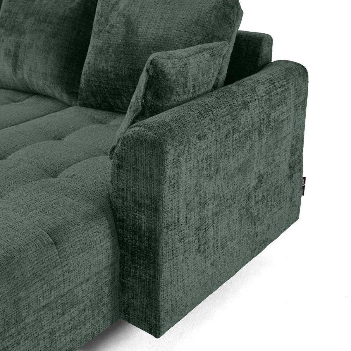 LISA DESIGN Rune - canapé panoramique d'angle gauche 7 places en velours texturé