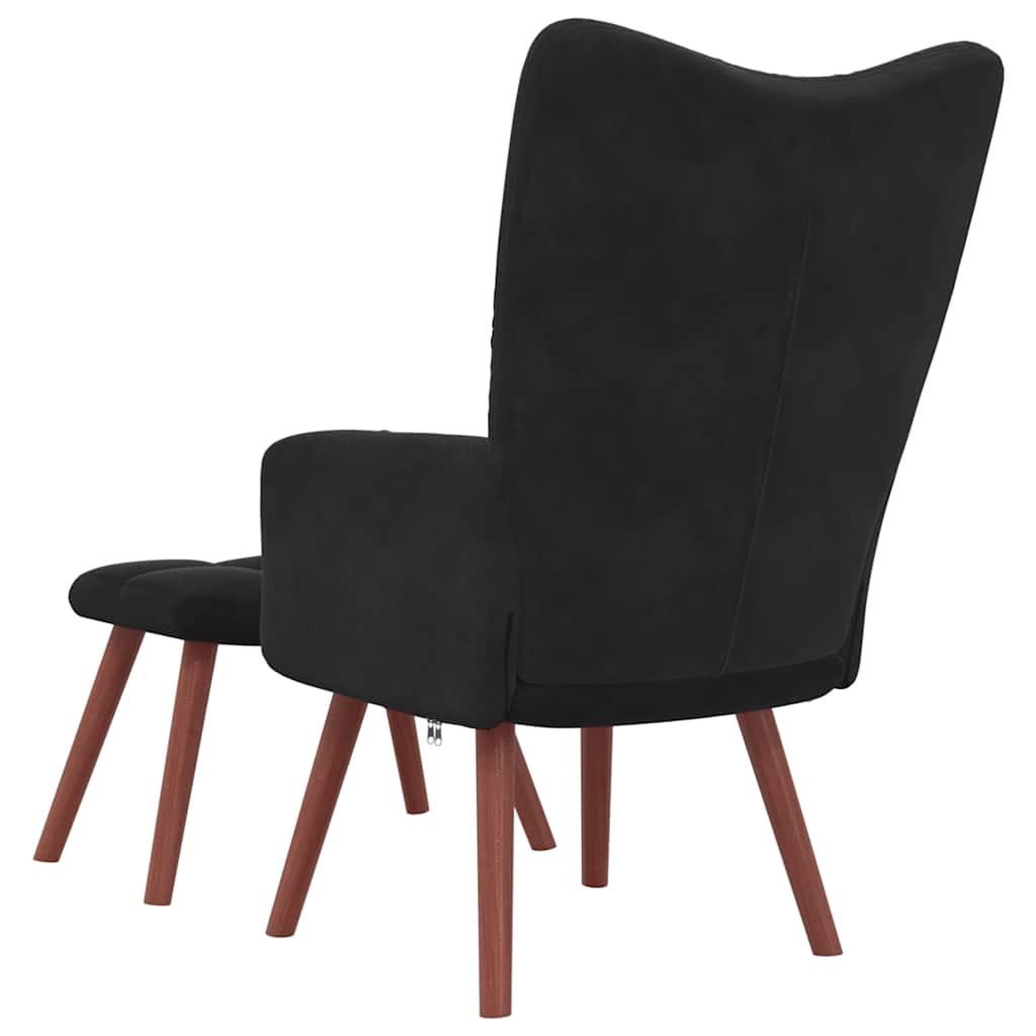 Voir la diapositive 5 : VIDAXL Chaise de relaxation avec repose-pied Noir Velours