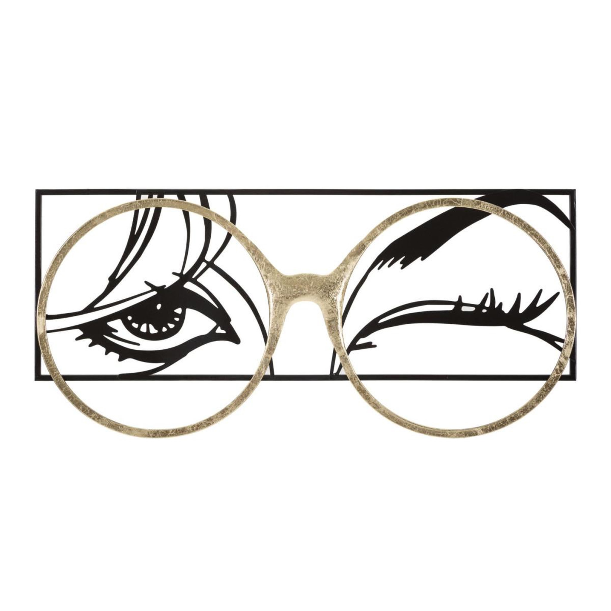Paris Prix Décoration murale encadrée en métal  eyewear  89cm noir & or