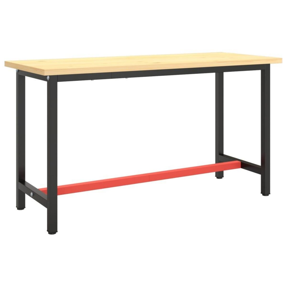 VIDAXL Cadre de banc de travail Noir et rouge mat 140x50x79 cm Metal