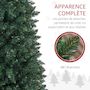 Voir la diapositive 5 : HOMCOM Sapin de Noël artificiel 210 cm slim avec support en acier pliable, 687 branches épines, décoration de Noël effet réaliste, vert