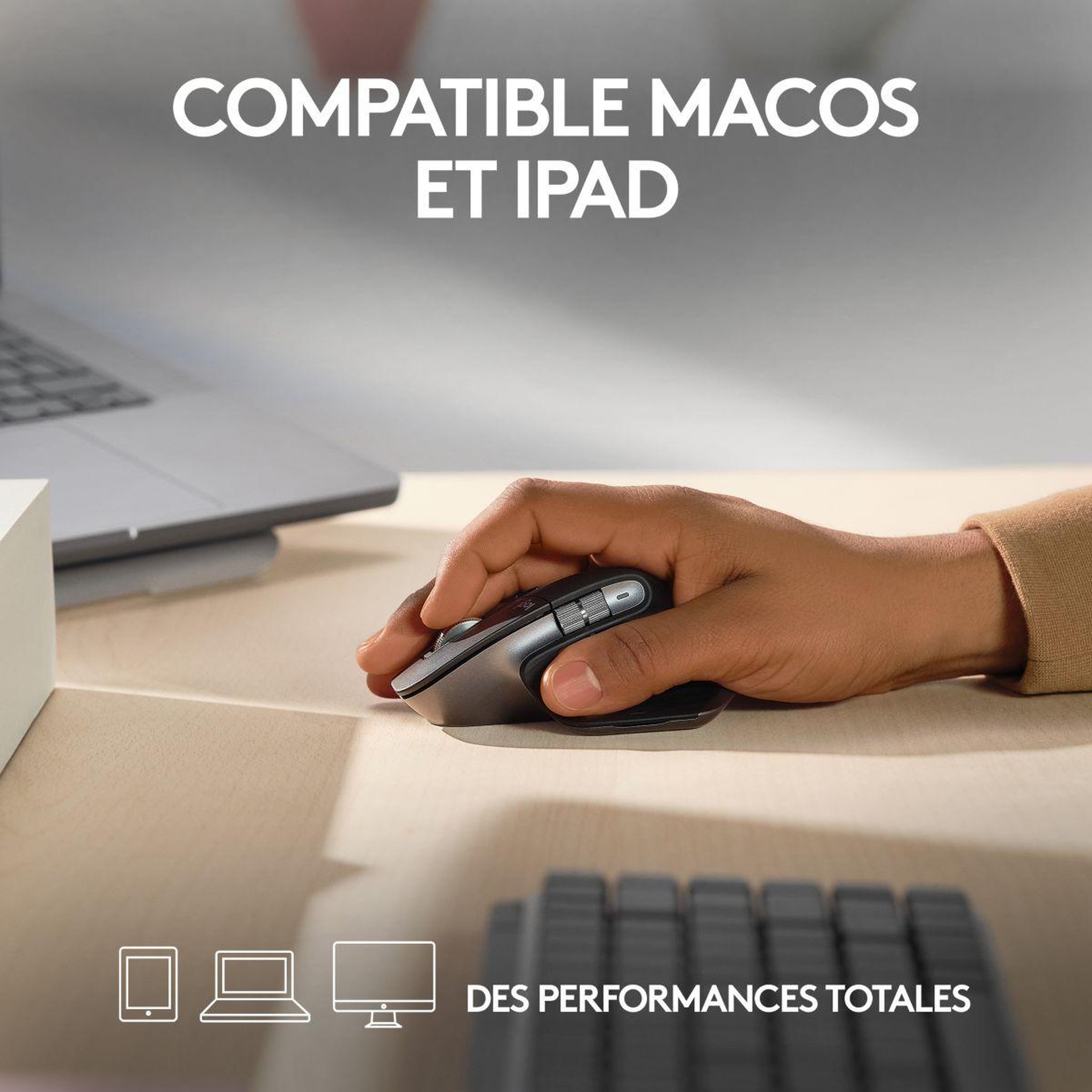 Voir la diapositive 2 : Logitech Souris sans fil rechargeable Mx Master 3s pour Mac Gris Sidéral