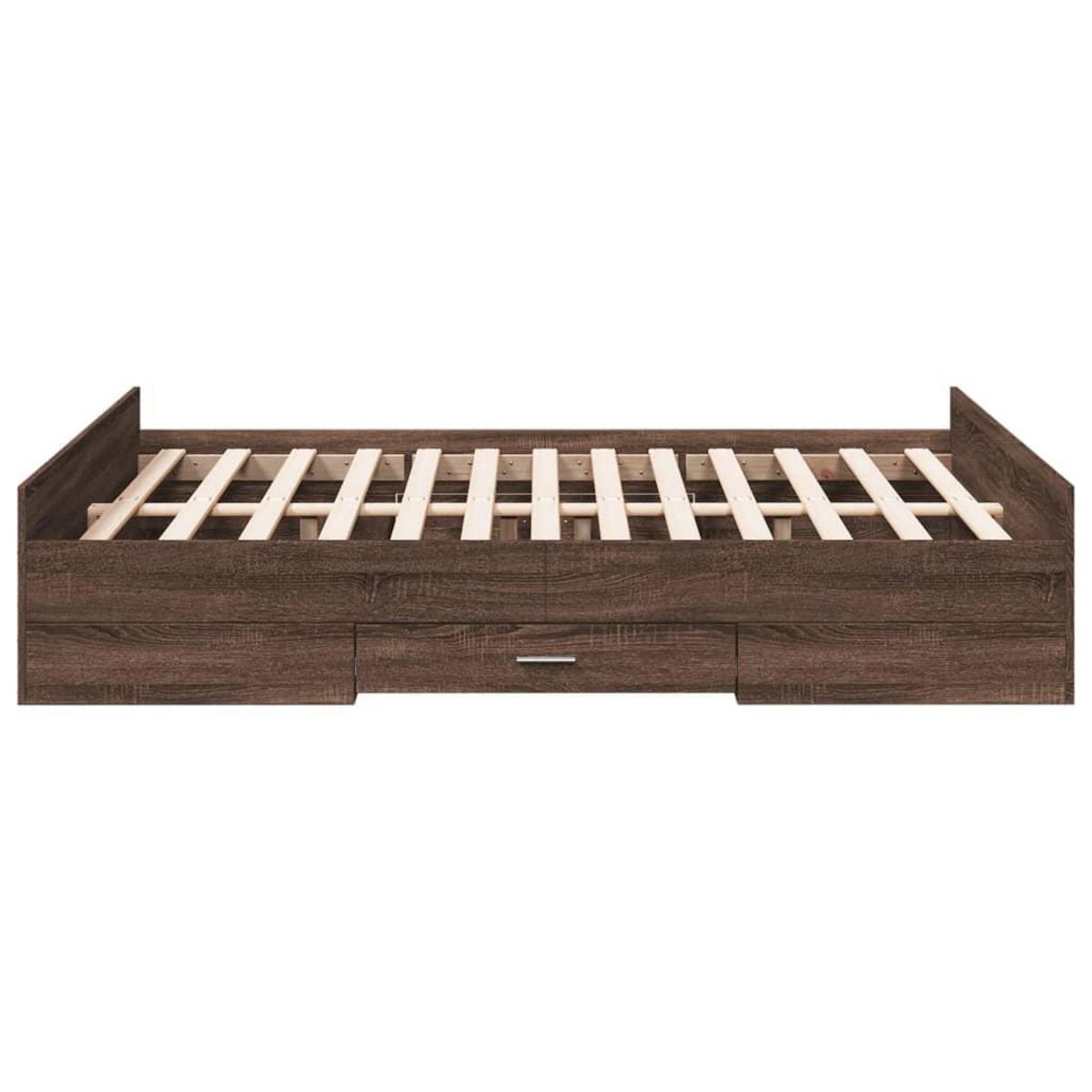 VIDAXL Cadre de lit avec tiroirs sans matelas chene marron 120x190 cm