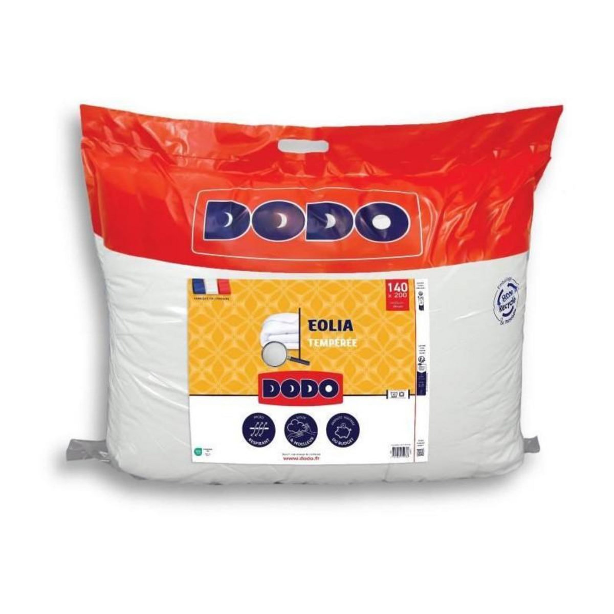 DODO DODO - Couette tempérée 300 g/m² - EOLIA - 140 x 200 cm - Blanc