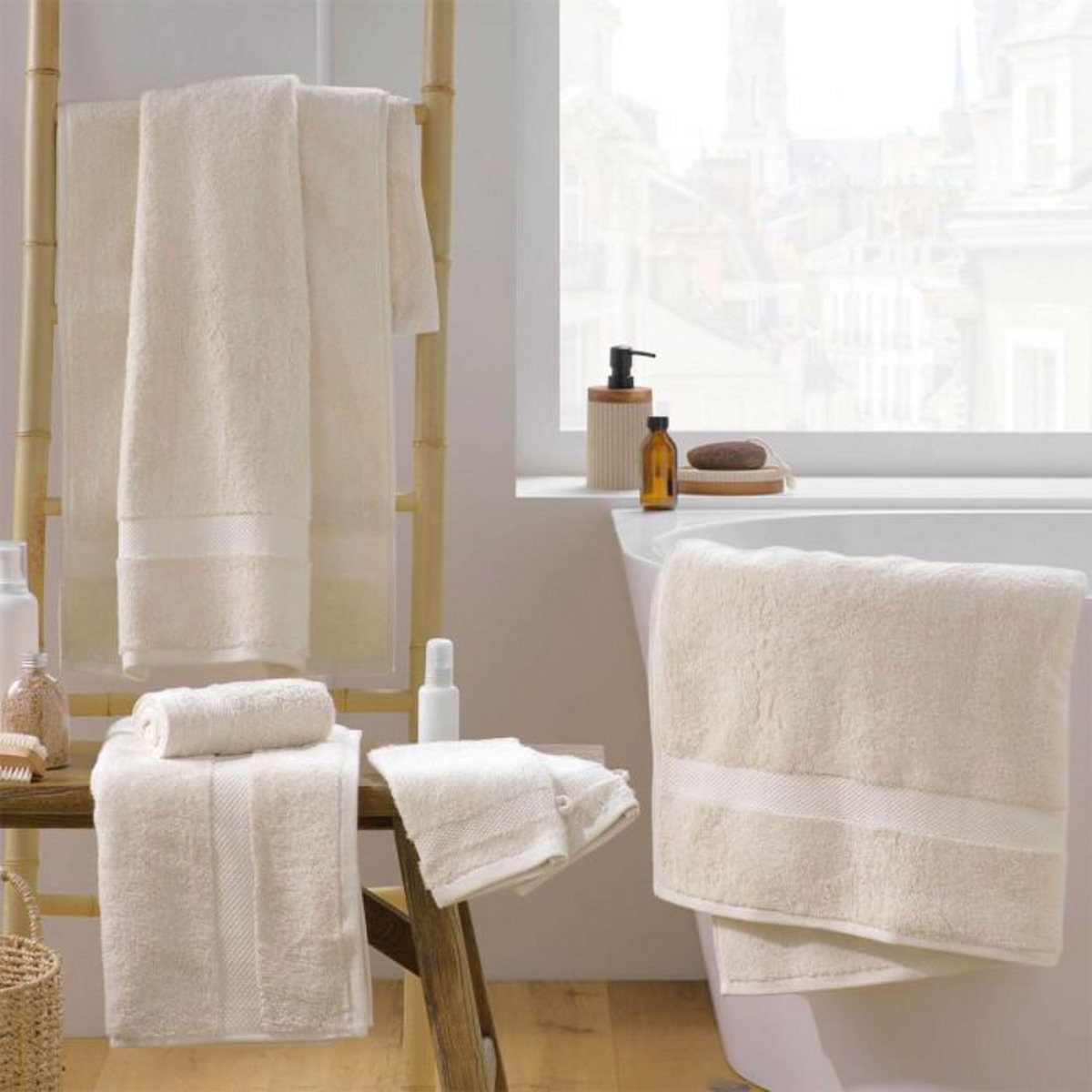 Paris Prix Drap de Douche  Elegance  70x130cm Sable