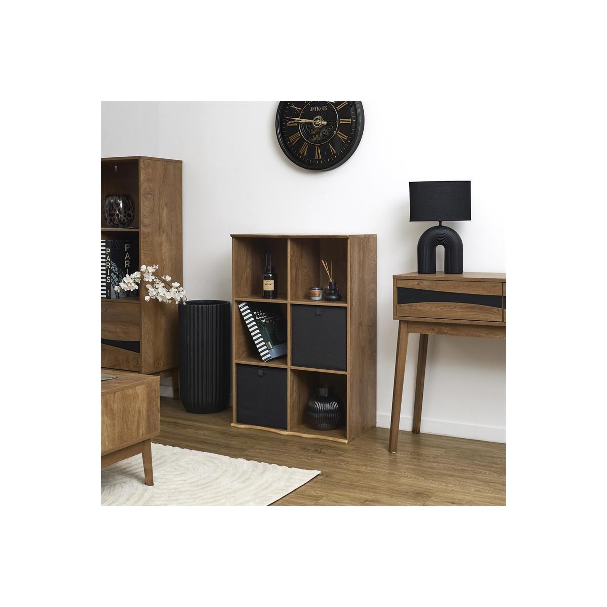 Voir la diapositive 5 : The Home Deco Factory Étagère modulable 6 cases  forest  98cm marron