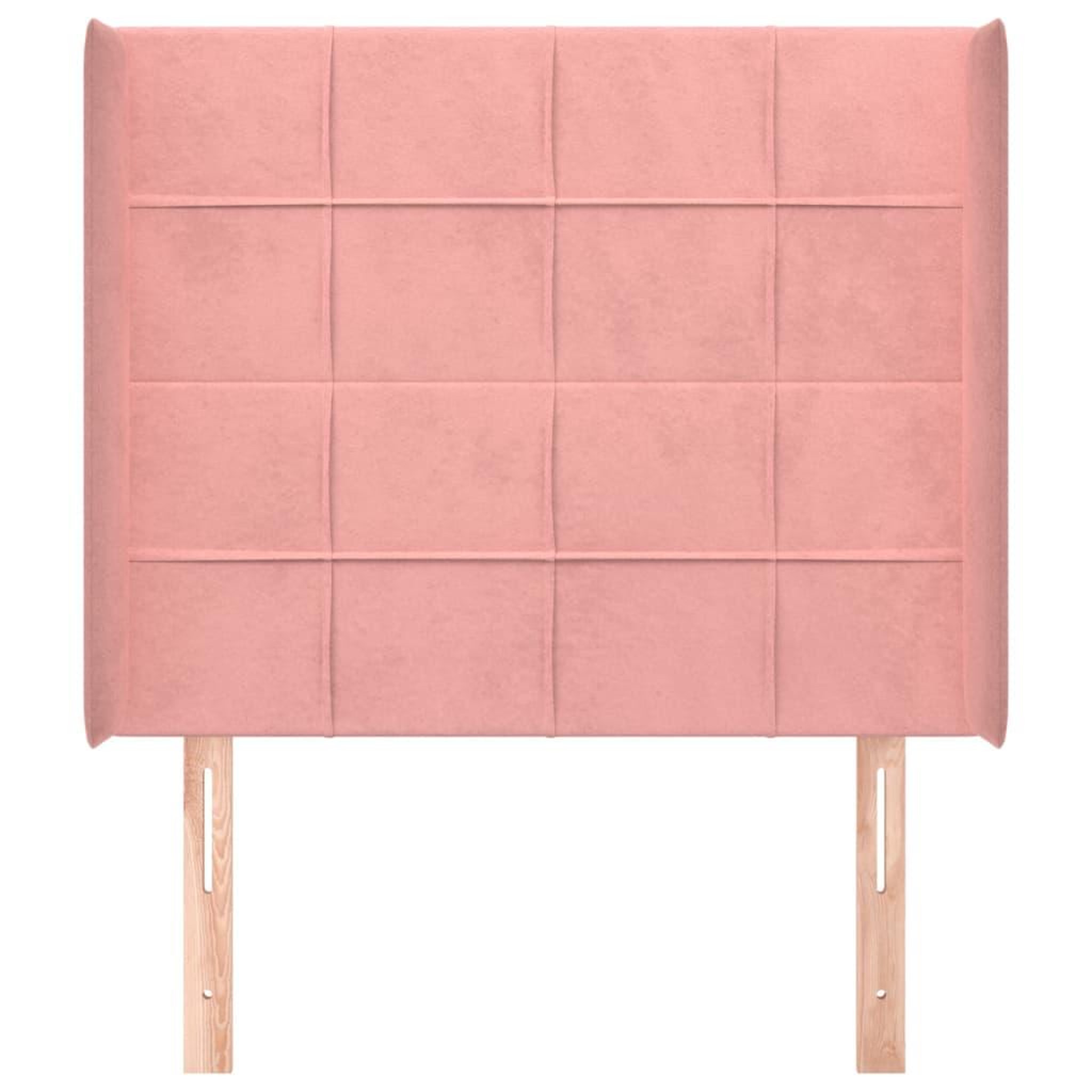 Voir la diapositive 3 : VIDAXL Tete de lit avec oreilles Rose 103x16x118/128 cm Velours