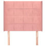 Voir la diapositive 3 : VIDAXL Tete de lit avec oreilles Rose 103x16x118/128 cm Velours