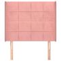Voir la diapositive 3 : VIDAXL Tete de lit avec oreilles Rose 103x16x118/128 cm Velours