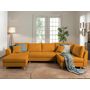 Voir la diapositive 2 : LISA DESIGN Rune - canapé panoramique - avec pouf d'appoint - 7 places - style scandinave - droit