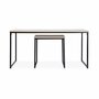 SWEEEK Tables basses en métal et décor bois encastrables - Loft -  tables gigognes. 100x48x48cm & 40x40x40cm