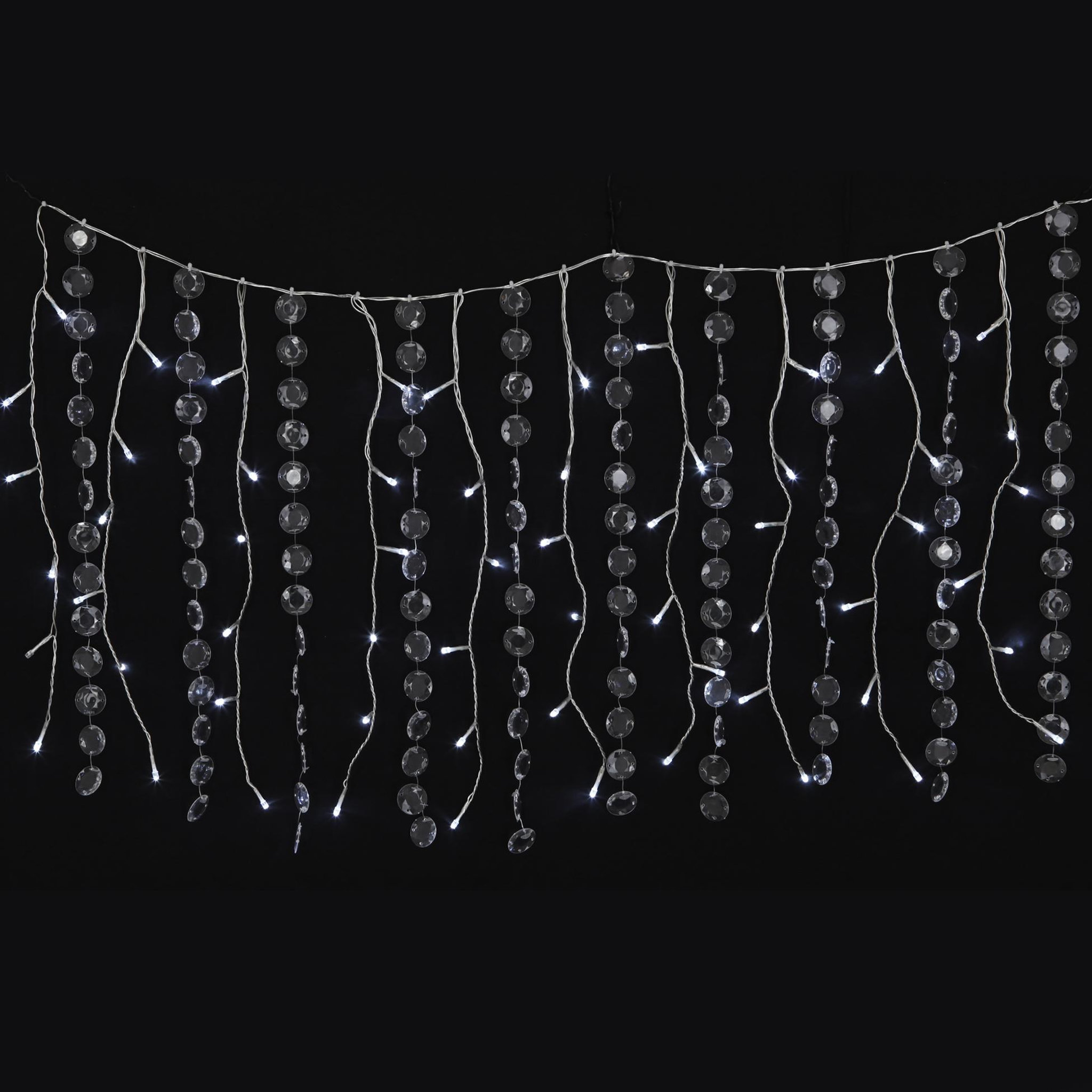 Voir la diapositive 2 : Eden Guirlande lumineuse bannière 60 led blanches clignotantes