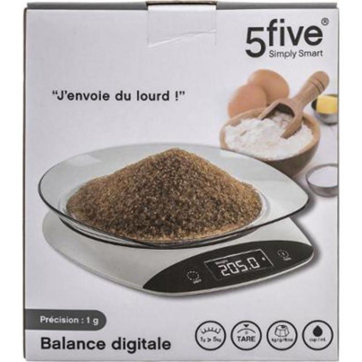Paris Prix Balance Digitale avec Plateau  Varka  20cm Blanc
