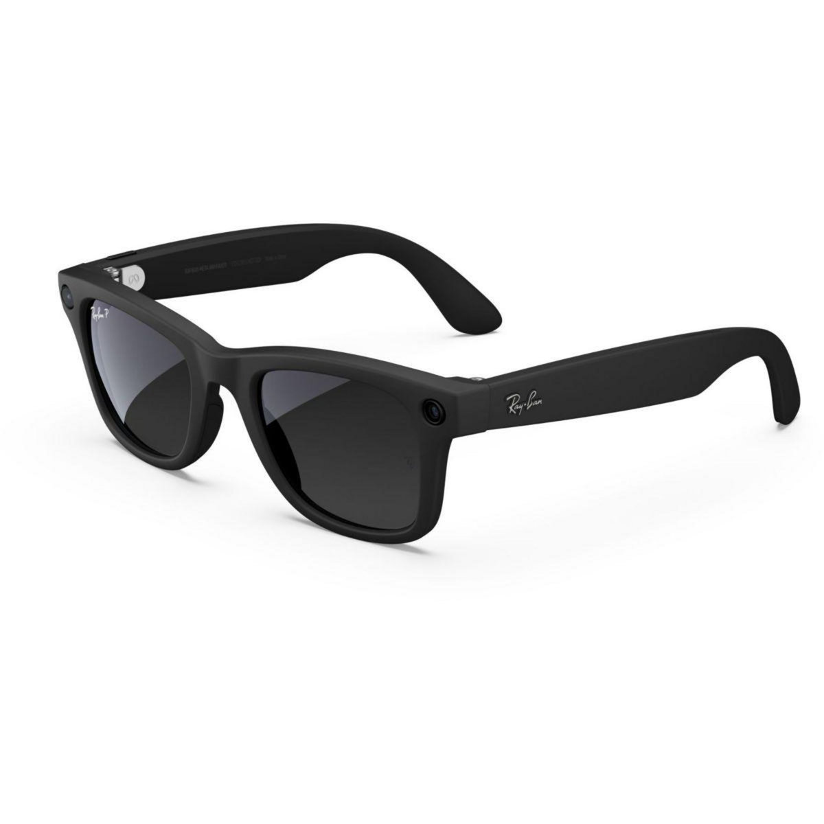META Lunettes connectées Ray-Ban Wayfarer (grande), Noir Mat, Dégradé Graphite Polarisé