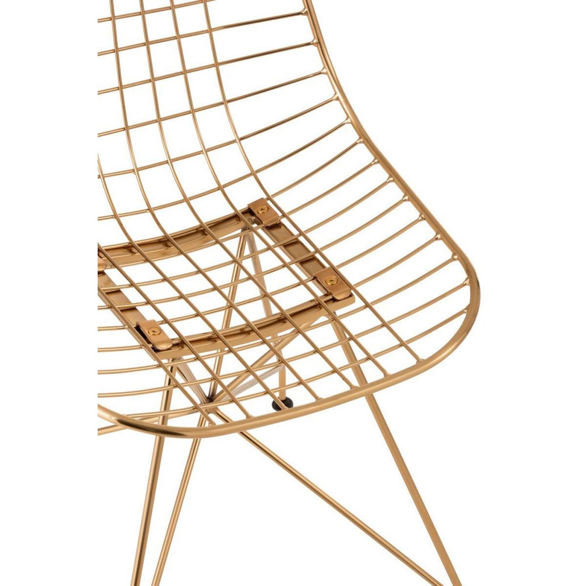 Voir la diapositive 6 : J-LINE Chaise Design en Métal  Charlotte  84cm Or