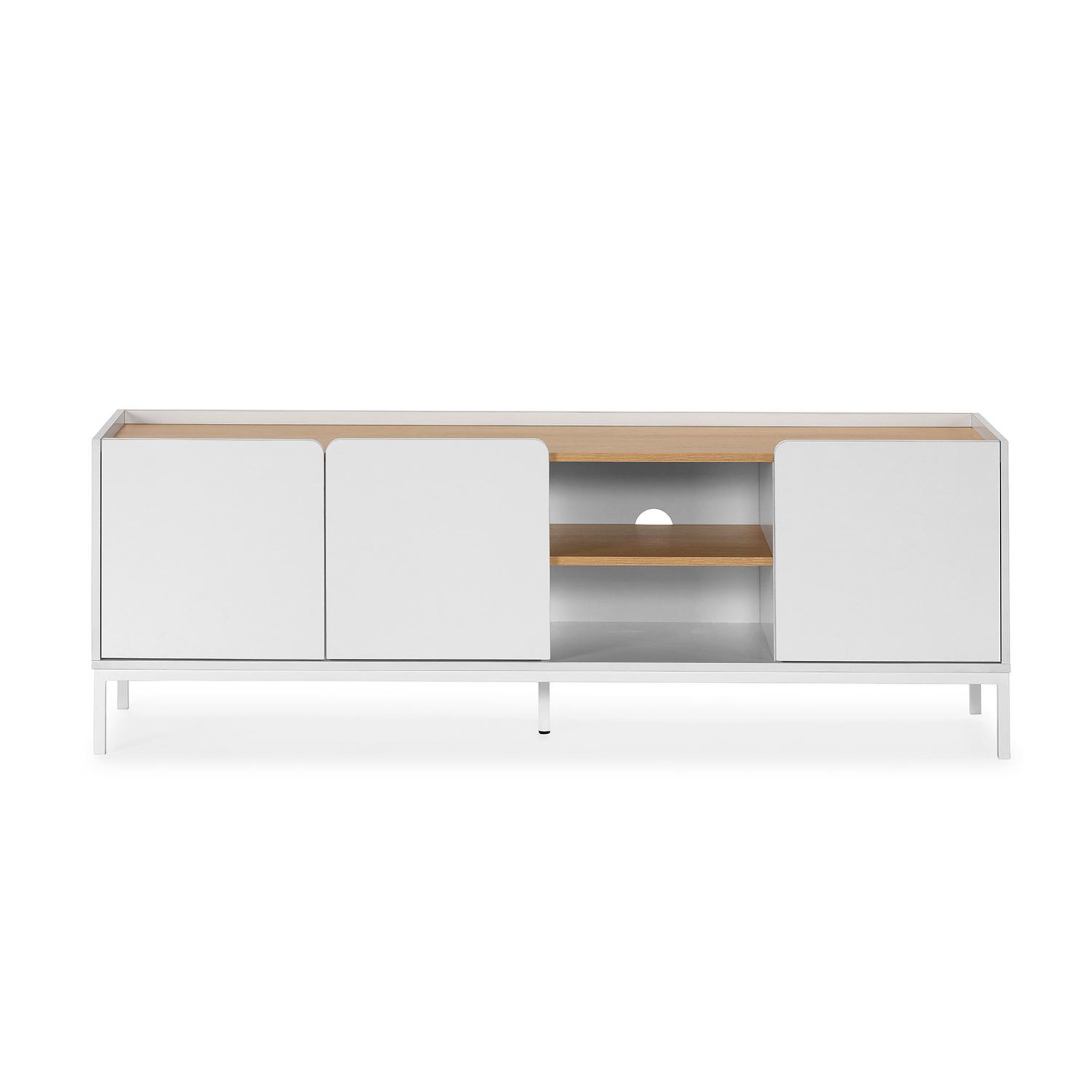 Voir la diapositive 4 : VS VENTA-STOCK Meuble Tv Curva 3 portes couleur Blanc