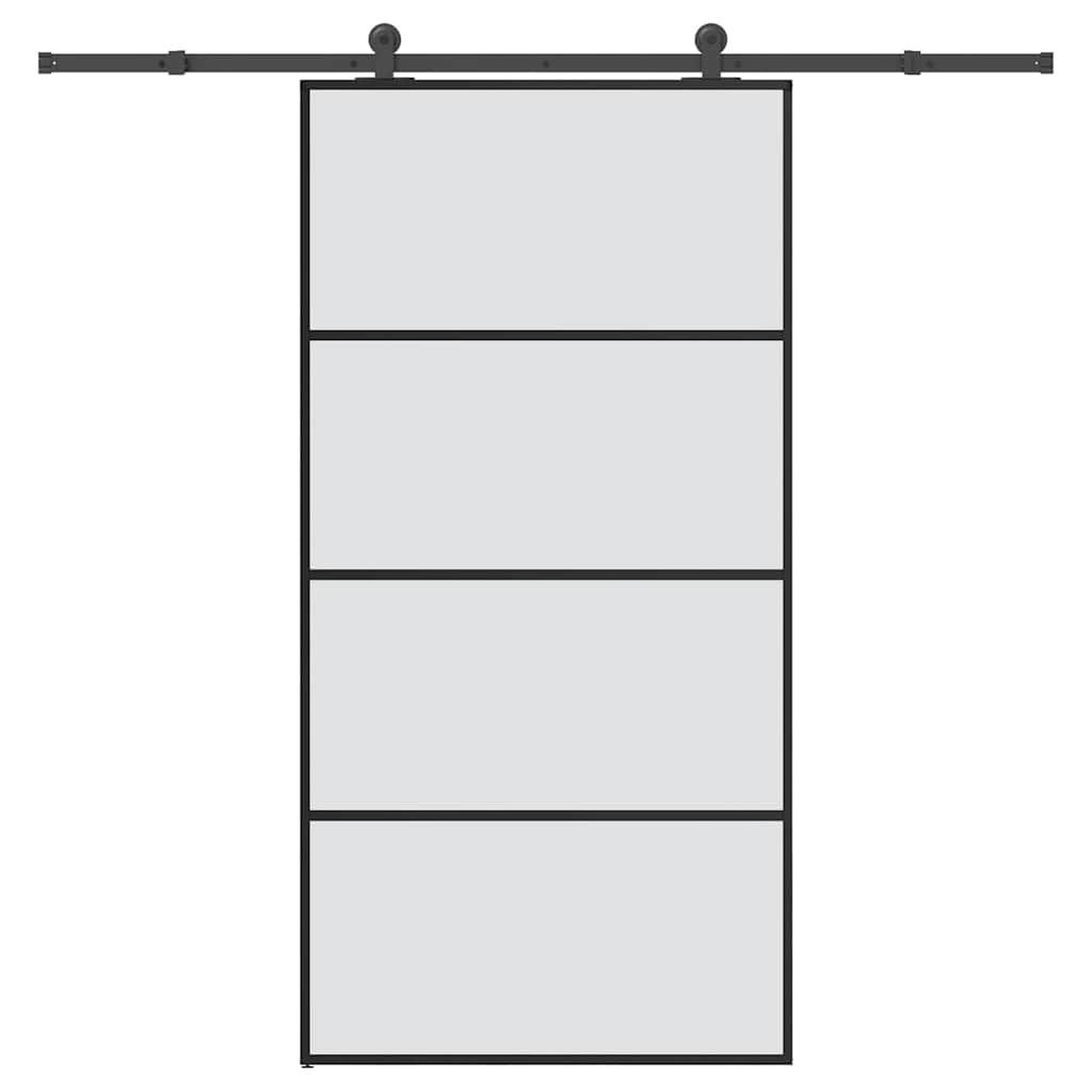 VIDAXL Porte coulissante et kit de quincaillerie 102,5x205cm Verre ESG