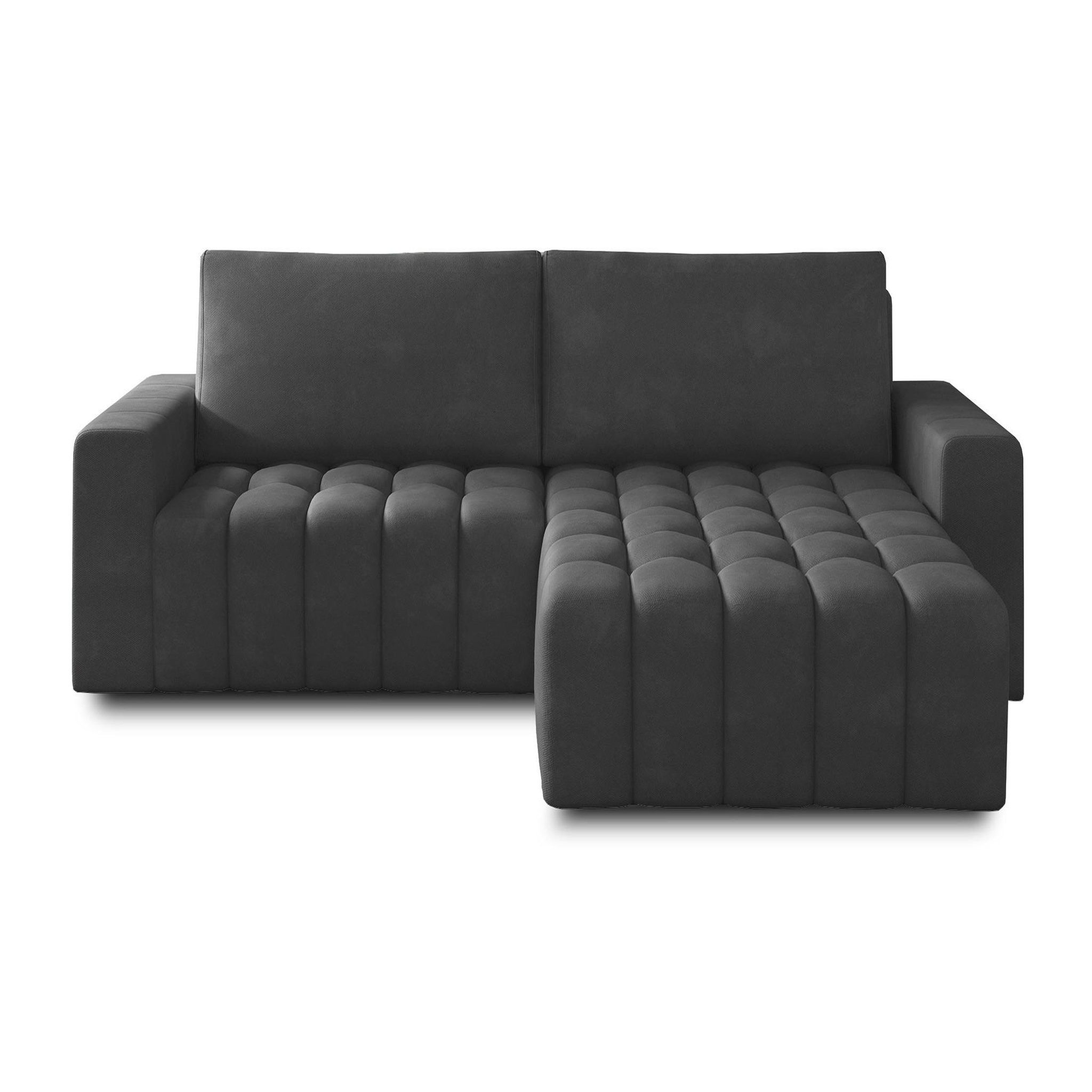 Voir la diapositive 4 : BEST MOBILIER Cordova - canapé d'angle droit 4 places convertible avec coffre en velours