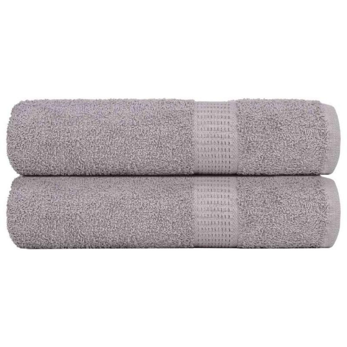 VIDAXL Serviettes de bain 2 pcs gris 100x150 cm 360 g m² 100% coton