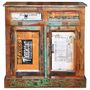 Voir la diapositive 2 : VIDAXL Placard vintage avec 2 tiroirs 2 portes Bois massif recupere