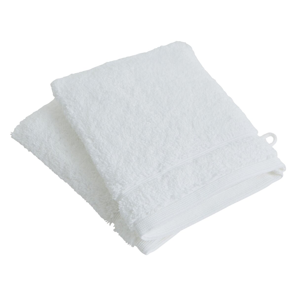 ACTUEL Lot de 2 gants de toilette unis en coton égyptien 650 gr/m²