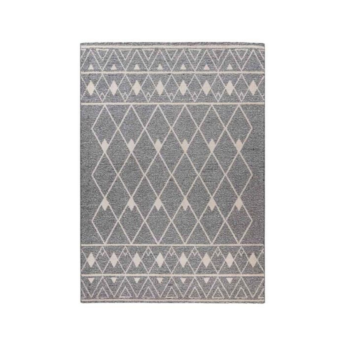 Paris Prix Tapis Tissé Géométrique  Rhombus  Gris & Beige