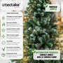 Voir la diapositive 2 : tectake Sapin de Noël artificiel 180 cm avec pommes de pin vert